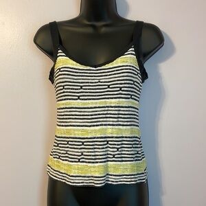Missoni Knit Different Striped Yellow Black White Tank Top size 4 Y2K